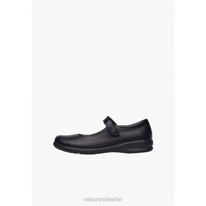 de Naturino Kinder catania Riemchenballerinas aus Kalbsleder Schwarz 822X532