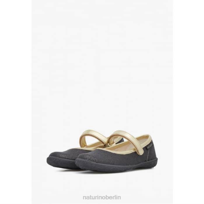 de Naturino Kinder pavia Glitzer-Ballerinas mit Riemchen Schwarz-Platin 822X535
