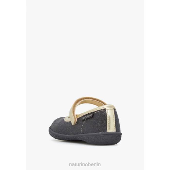 de Naturino Kinder pavia Glitzer-Ballerinas mit Riemchen Schwarz-Platin 822X535