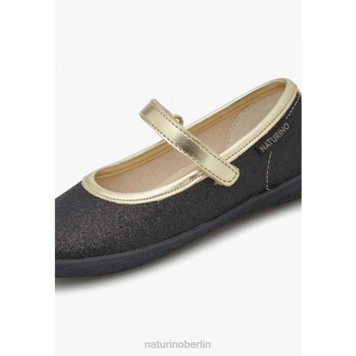 de Naturino Kinder pavia Glitzer-Ballerinas mit Riemchen Schwarz-Platin 822X535