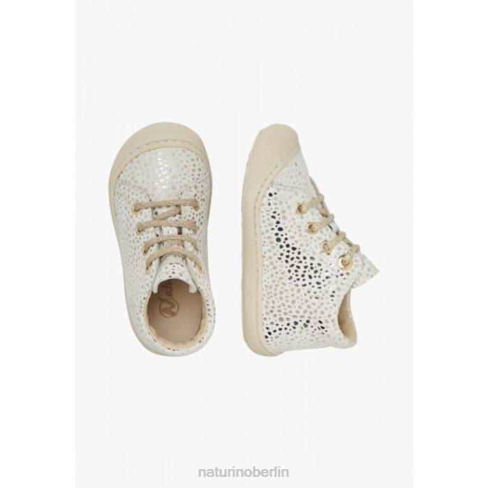 de Naturino Kinder Kokon Erste-Schritte-Schuhe aus Wildleder Weiß-Platin 822X243