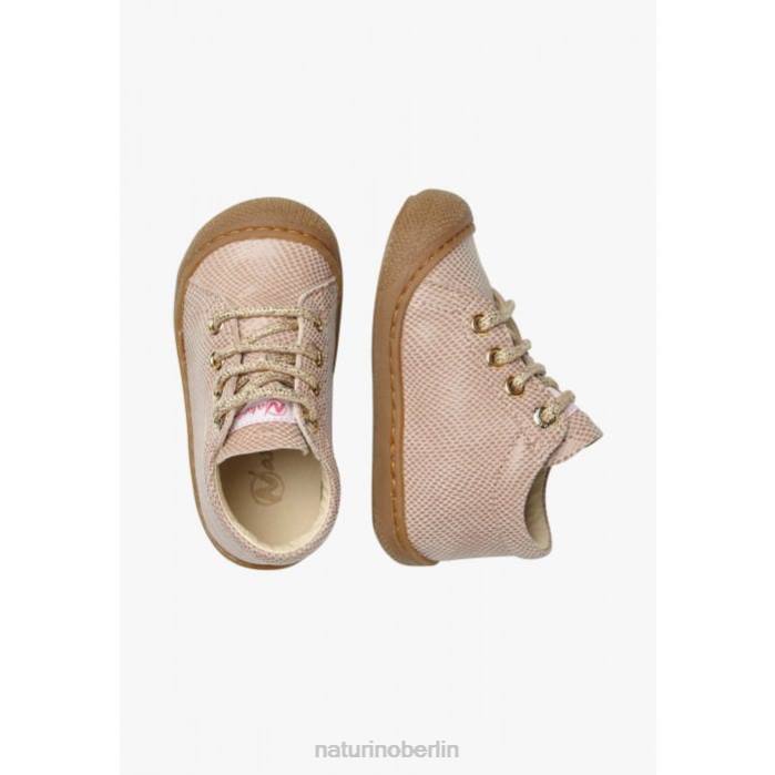 de Naturino Kinder Kokon Lauflernschuhe aus Leder mit Reptilienprint Puderrosa 822X256