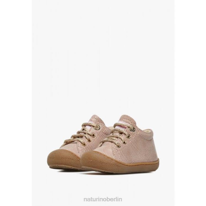 de Naturino Kinder Kokon Lauflernschuhe aus Leder mit Reptilienprint Puderrosa 822X256