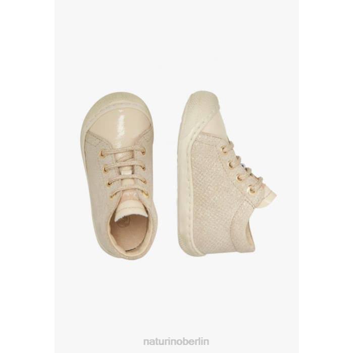 de Naturino Kinder Kokon Erste-Schritt-Schuhe aus Lackleder und Wildleder Platin 822X75