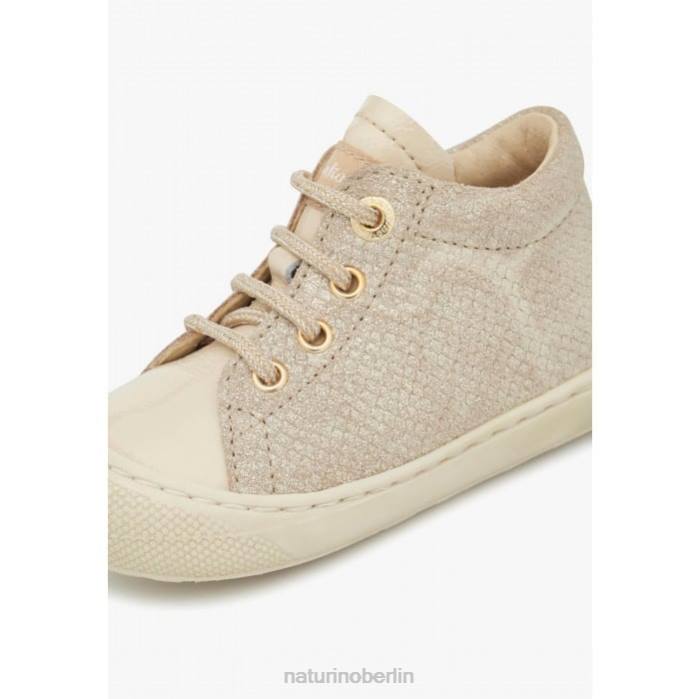 de Naturino Kinder Kokon Erste-Schritt-Schuhe aus Lackleder und Wildleder Platin 822X75