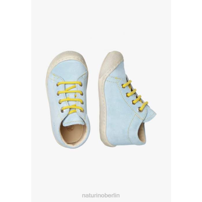 de Naturino Kinder Kokon Erste-Schritte-Schuhe aus Wildleder hellblau-gelb 822X182