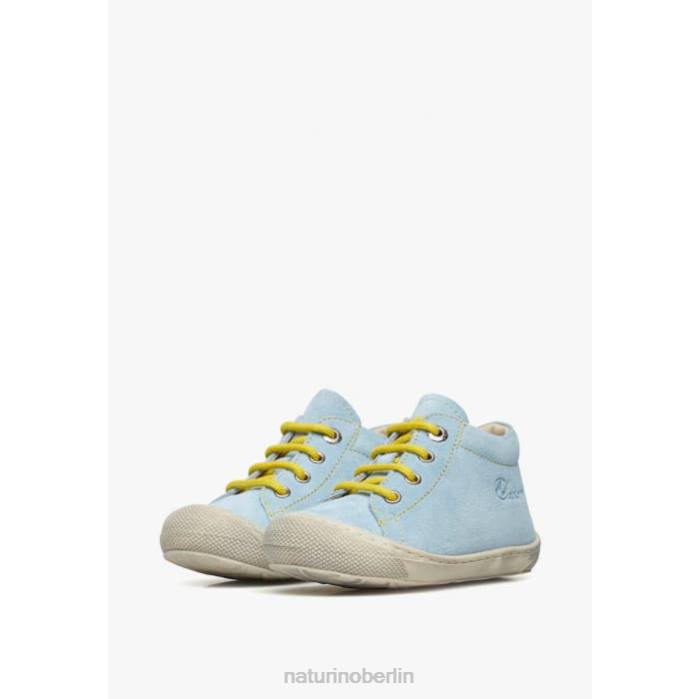 de Naturino Kinder Kokon Erste-Schritte-Schuhe aus Wildleder hellblau-gelb 822X182