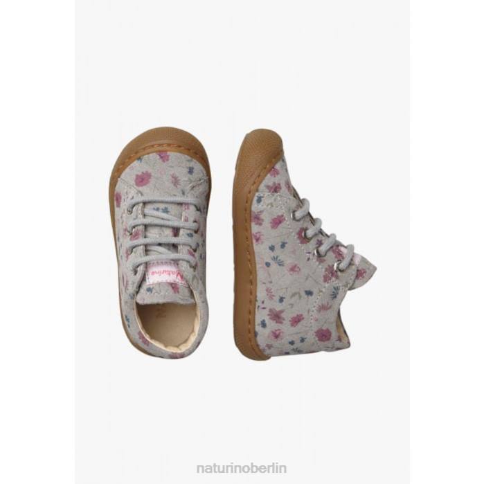 de Naturino Kinder Kokon Kleinkindschuhe aus Wildleder mit Blumenmuster grau 822X190