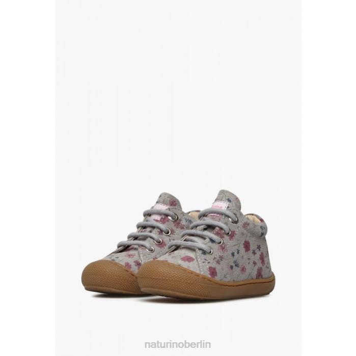 de Naturino Kinder Kokon Kleinkindschuhe aus Wildleder mit Blumenmuster grau 822X190