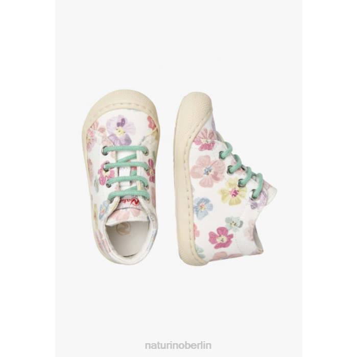 de Naturino Kinder Kokon Lauflernschuhe aus Canvas mit Blumendruck Weiss 822X157