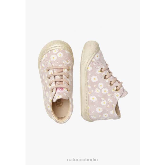 de Naturino Kinder Kokon Wildleder-Laufschuhe mit Gänseblümchen-Print Rosa 822X139