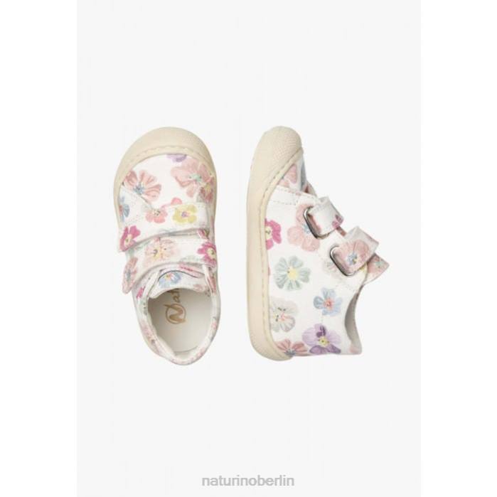 de Naturino Kinder Kokon vl Erste-Schritte-Schuhe aus Stoff mit Blumendruck Weiss 822X166