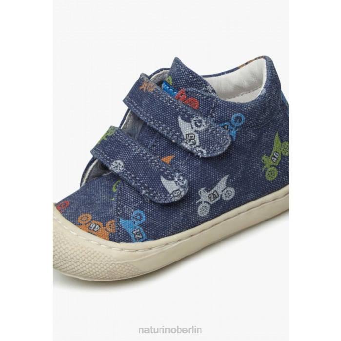 de Naturino Kinder Kokon vl Erste-Schritte-Schuhe aus Stoff mit Moto-Print Blau 822X94