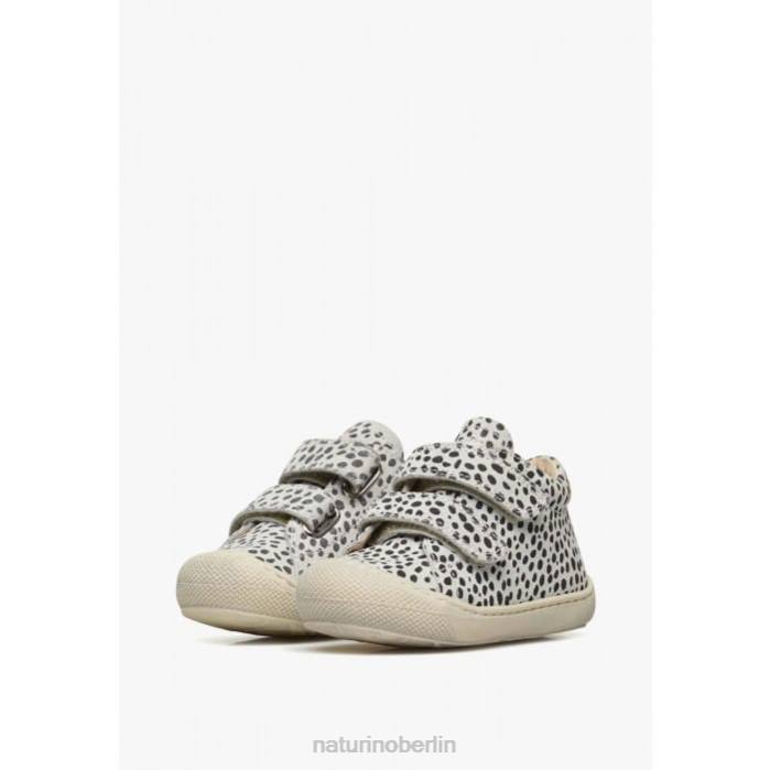 de Naturino Kinder Kokon vl Erste-Schritte-Schuhe aus Wildleder mit Pony-Print weiß schwarz 822X93