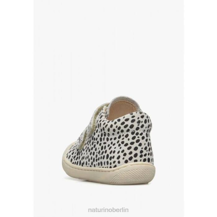 de Naturino Kinder Kokon vl Erste-Schritte-Schuhe aus Wildleder mit Pony-Print weiß schwarz 822X93