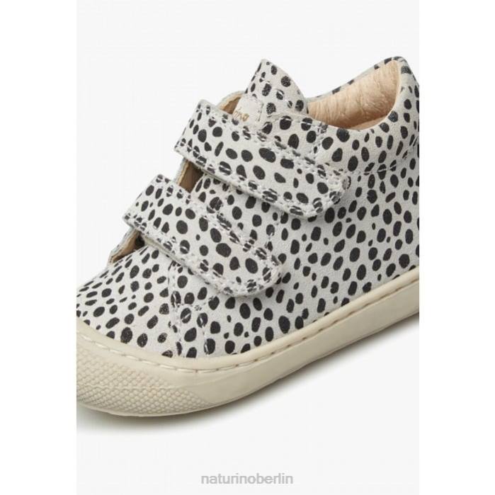 de Naturino Kinder Kokon vl Erste-Schritte-Schuhe aus Wildleder mit Pony-Print weiß schwarz 822X93