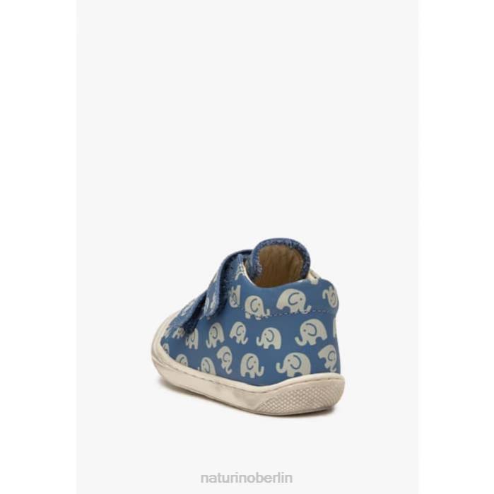 de Naturino Kinder Kokon vl Lauflernschuhe aus Leder mit Elefantenprint hellblau 822X145
