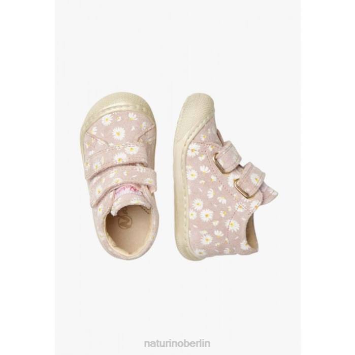 de Naturino Kinder Kokon vl Wildleder-Laufschuhe mit Gänseblümchen-Print Rosa 822X102