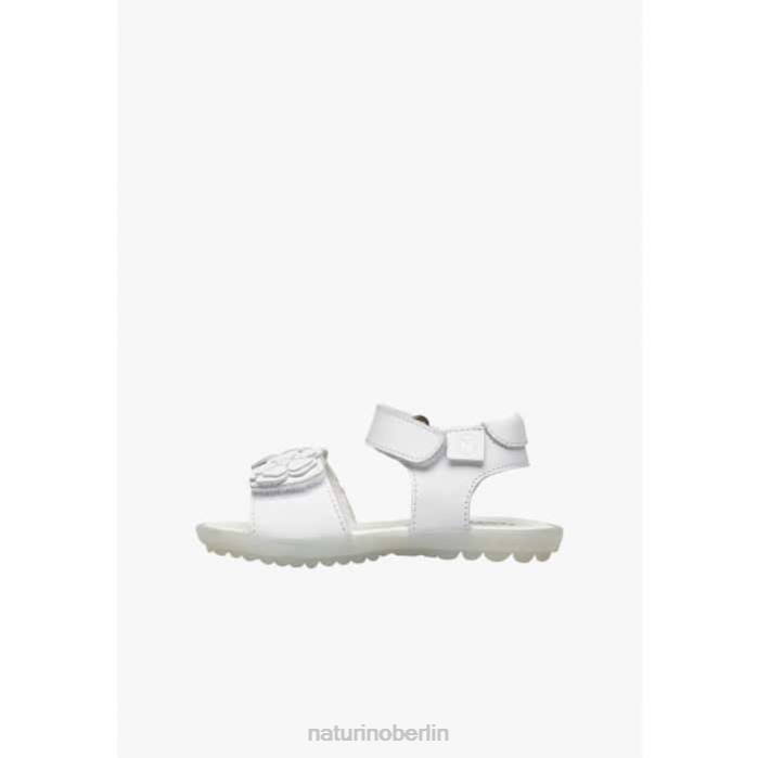 de Naturino Kinder Begonie Ledersandalen mit applizierten Blumen Weiss 822X246