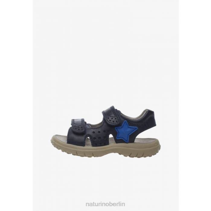 de Naturino Kinder Dock Ledersandalen mit Klettverschluss Blau 822X541