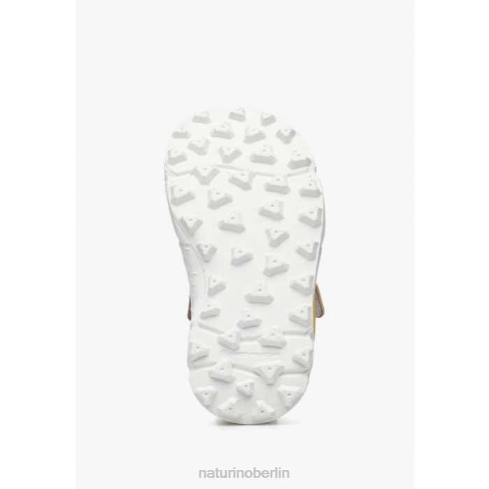 de Naturino Kinder Gaho Junior Aktive Sandalen aus Kunstleder weiß-gelb-rosa 822X29