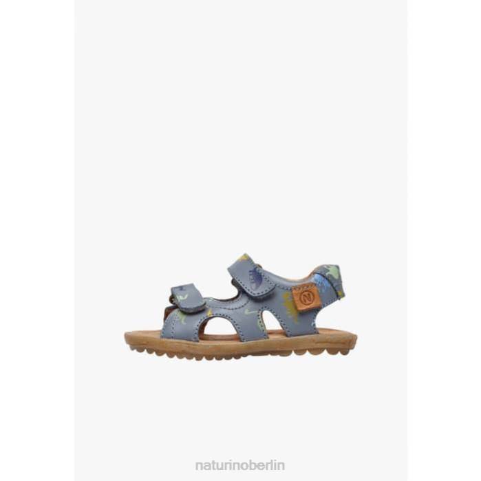 de Naturino Kinder Himmel Ledersandalen mit Dinosaurier-Print Himmelblau 822X325