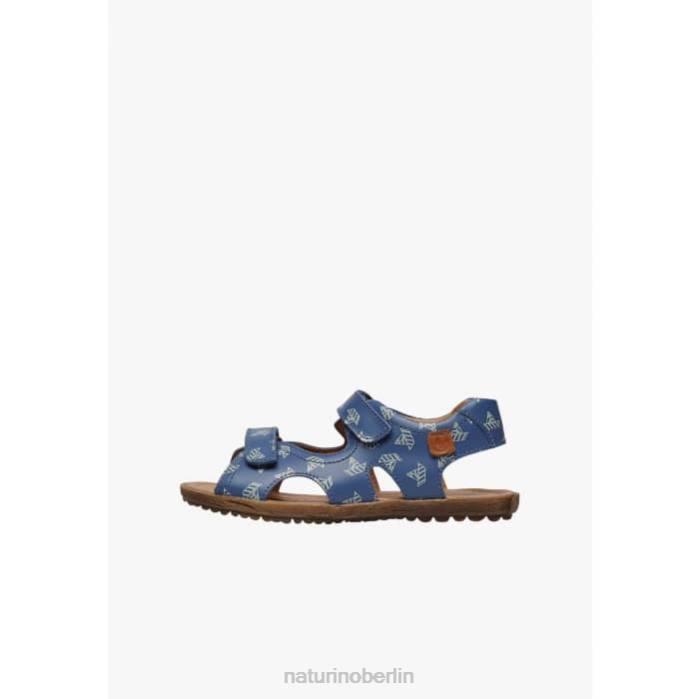de Naturino Kinder Himmel Sandalen aus Nappaleder mit Bootsprint hellblau 822X228