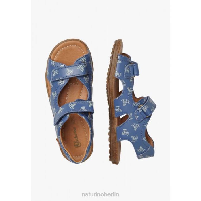de Naturino Kinder Himmel Sandalen aus Nappaleder mit Bootsprint hellblau 822X228