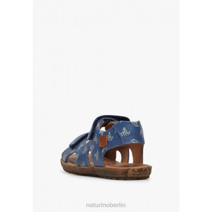 de Naturino Kinder Himmel Sandalen aus Nappaleder mit Bootsprint hellblau 822X228