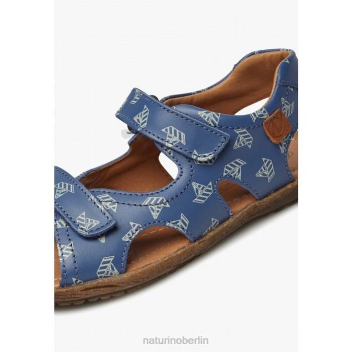 de Naturino Kinder Himmel Sandalen aus Nappaleder mit Bootsprint hellblau 822X228
