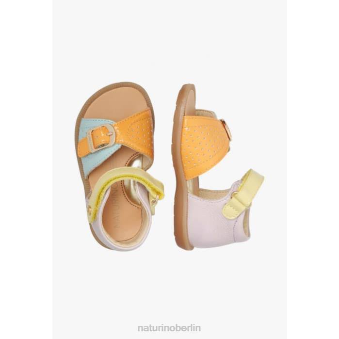 de Naturino Kinder Jead Sandalen aus Lackleder lila-gelb-orange 822X238