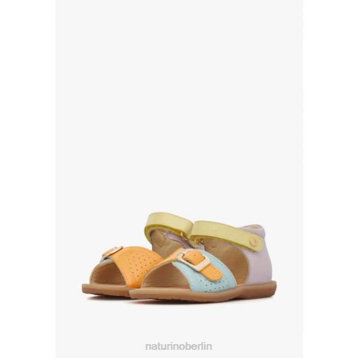 de Naturino Kinder Jead Sandalen aus Lackleder lila-gelb-orange 822X238