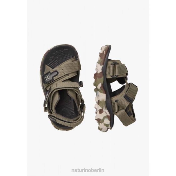 de Naturino Kinder Nazca 2 Junior Aktive Sandalen aus Kunstleder und Stoff Armeegrün 822X27