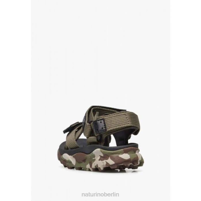 de Naturino Kinder Nazca 2 Junior Aktive Sandalen aus Kunstleder und Stoff Armeegrün 822X27