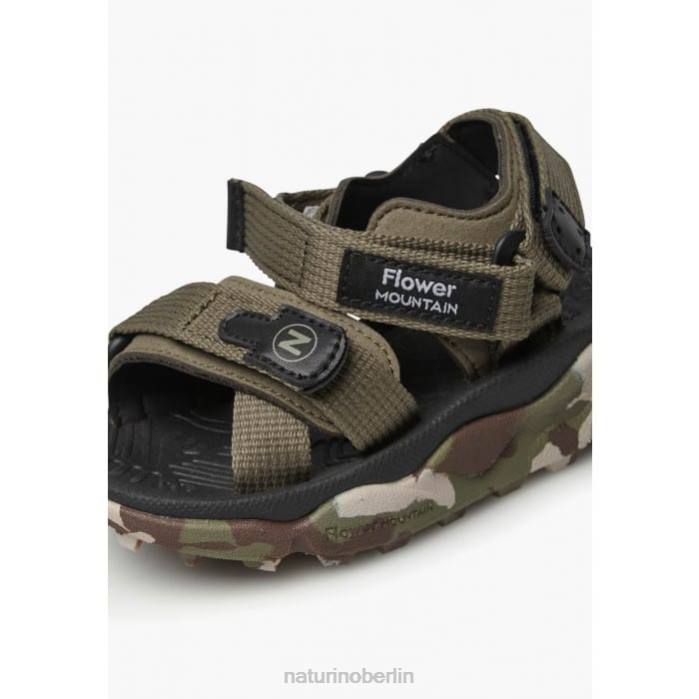 de Naturino Kinder Nazca 2 Junior Aktive Sandalen aus Kunstleder und Stoff Armeegrün 822X27