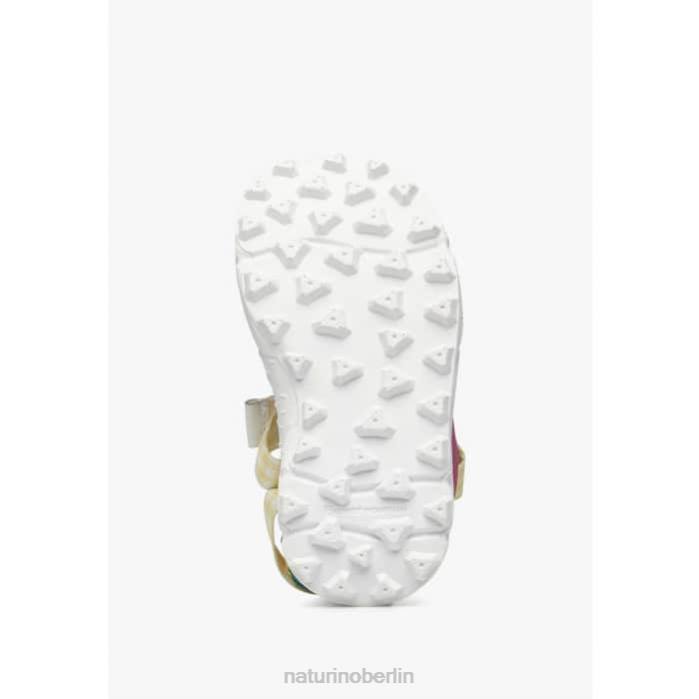 de Naturino Kinder Nazca 2 Junior Aktive Sandalen aus Kunstleder und Stoff gelb-rosa 822X26