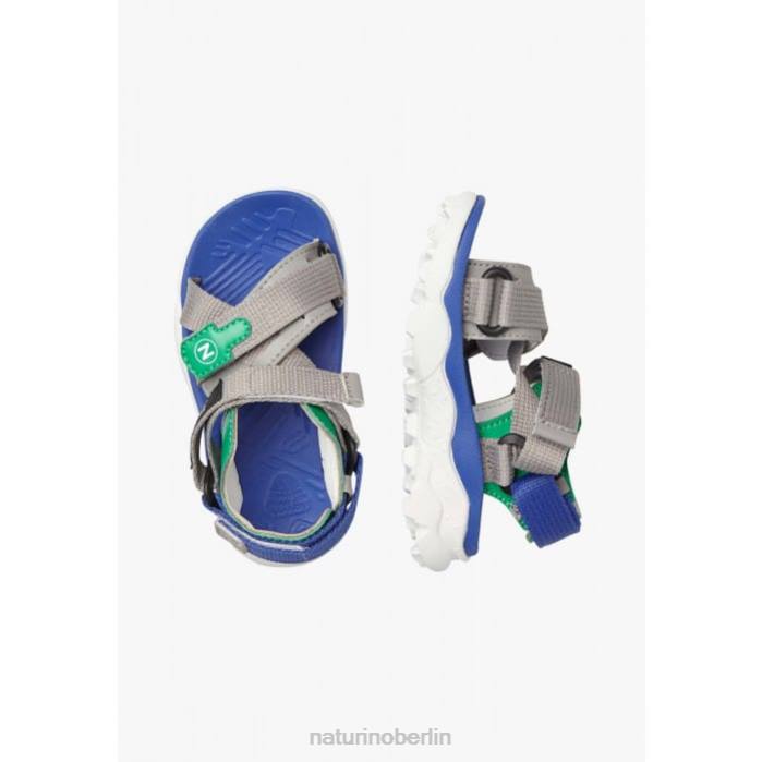 de Naturino Kinder Nazca 2 Junior Aktive Sandalen aus Kunstleder und Stoff grau Grün 822X25
