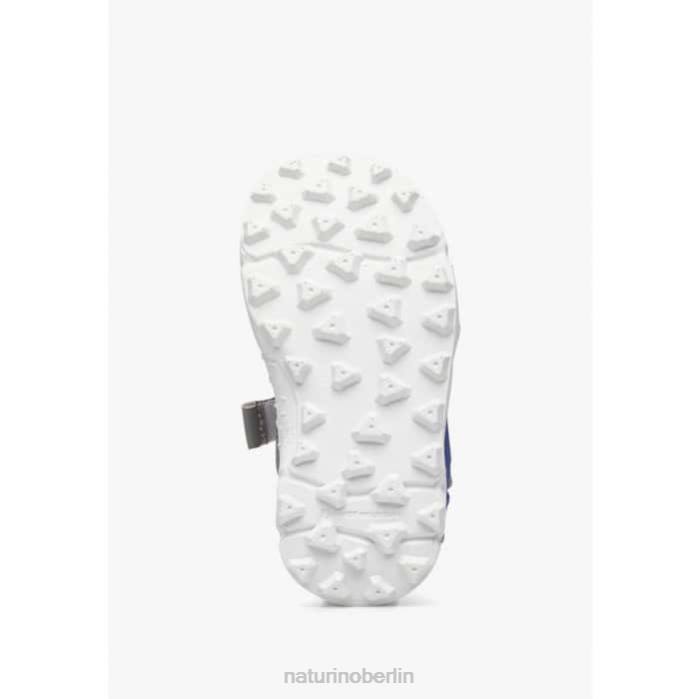 de Naturino Kinder Nazca 2 Junior Aktive Sandalen aus Kunstleder und Stoff grau Grün 822X25