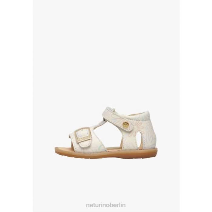 de Naturino Kinder Quarz Ledersandalen mit Blumendruck Milch 822X549