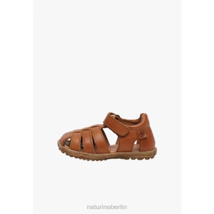 de Naturino Kinder sehen halbgeschlossene Ledersandalen Cognac 822X338