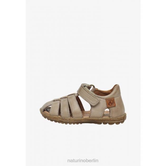 de Naturino Kinder sehen halbgeschlossene Ledersandalen Taubengrau 822X262