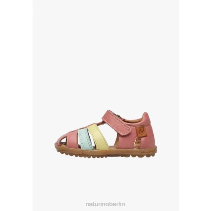de Naturino Kinder sehen halbgeschlossene Ledersandalen rosa-gelb 822X302