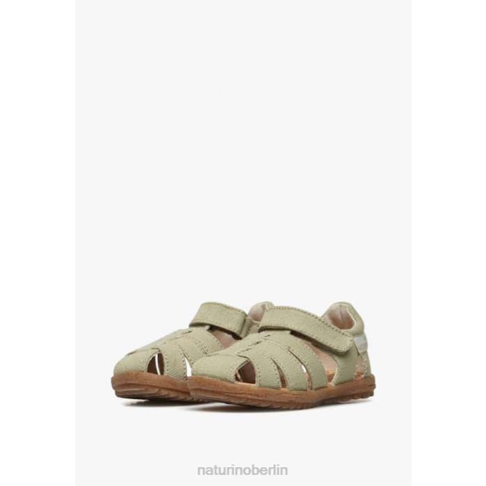 de Naturino Kinder siehe Bio halboffene Sandalen aus Bio-Stoff Grün 822X21