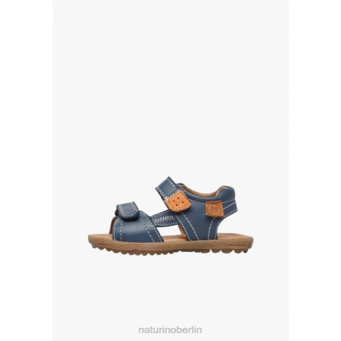 de Naturino Kinder taror Sandalen aus Nappaleder blau-orange 822X236