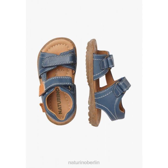 de Naturino Kinder taror Sandalen aus Nappaleder blau-orange 822X236
