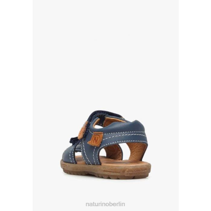 de Naturino Kinder taror Sandalen aus Nappaleder blau-orange 822X236