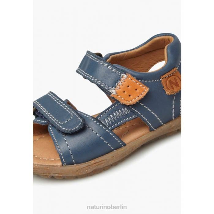 de Naturino Kinder taror Sandalen aus Nappaleder blau-orange 822X236