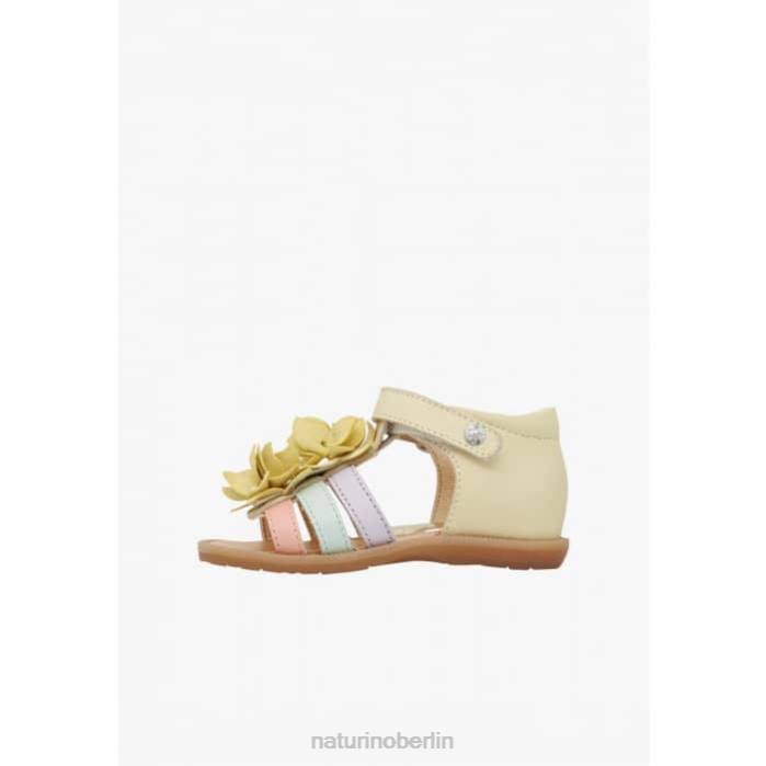de Naturino Kinder zoeyy Ledersandalen mit applizierten Blumen Gelb 822X242
