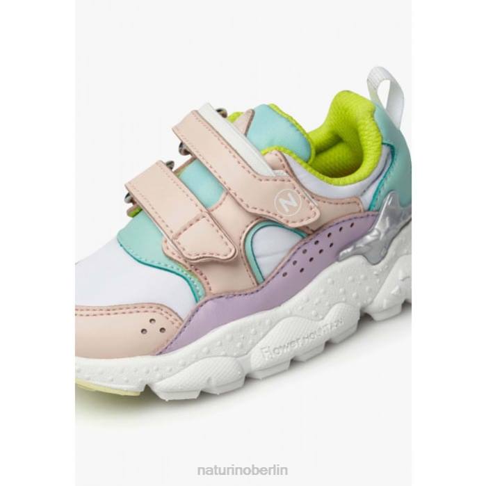 de Naturino Kinder Akio Junior vl. Sneakers aus Kunstleder und technischem Stoff rosa-lila-türkis 822X44