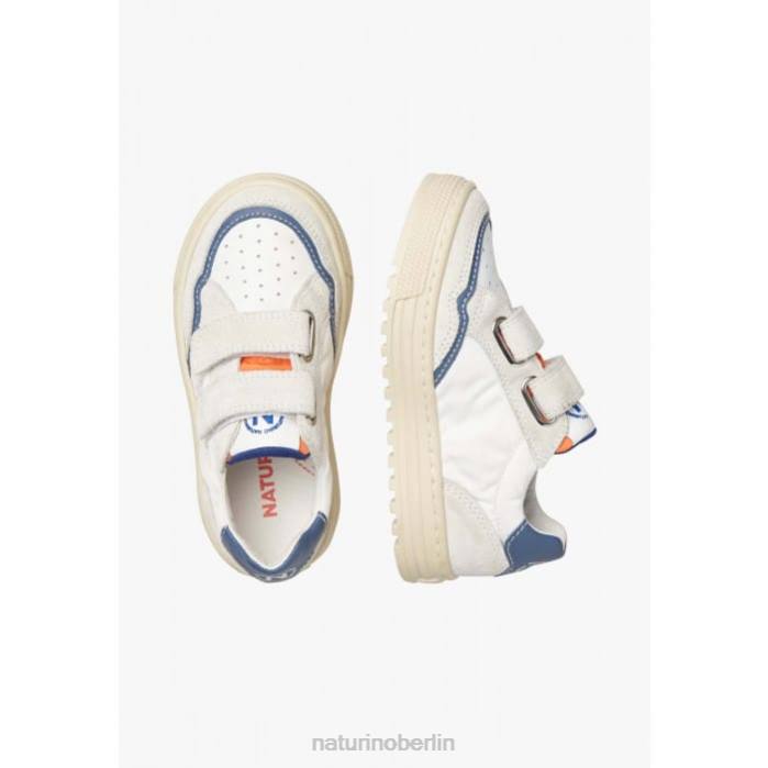 de Naturino Kinder Ariton vl. Sneakers aus Leder und Stoff Grau Blau 822X409